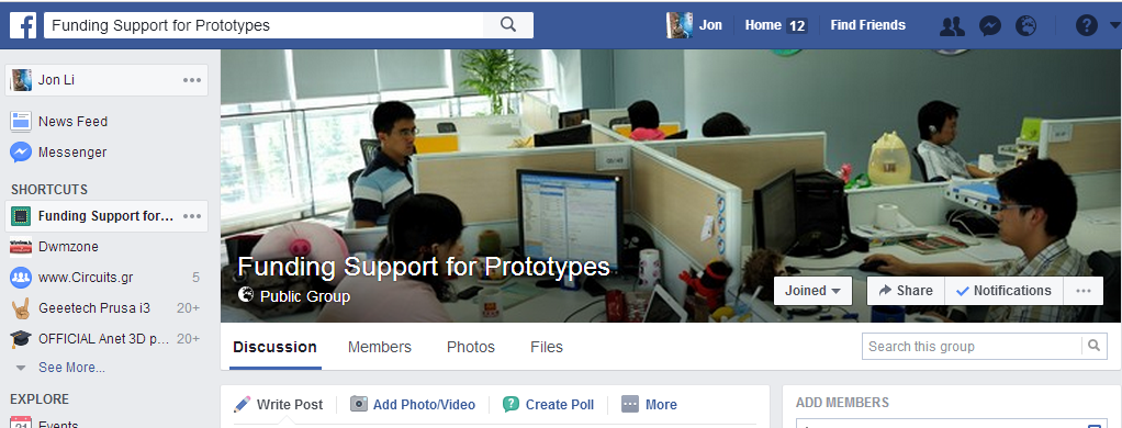 Funding Support for Prototypes-facebook