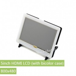 Raspberry Pi 5inch HDMI LCD + Bicolor case 800×480 Capacitive Touch Screen