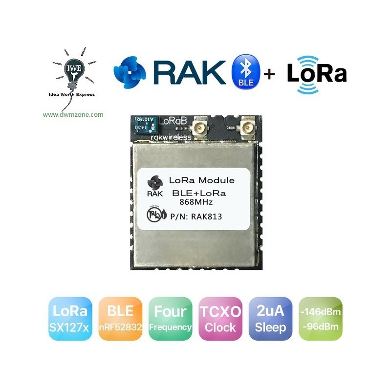 DWM-RAK813 LoRa and Bluetooth Module nRF52832 and LoRa SX1276 core chip 