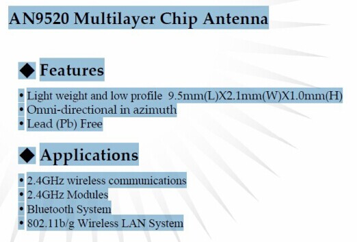 DWM-AN9520-2.4GHz-chip-antenna-spec