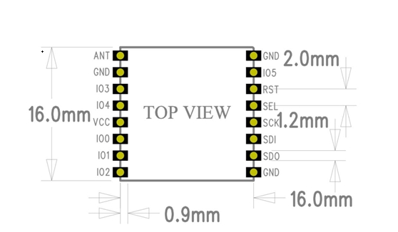 dwmzone-HPD13A-Sx1276 -868MHz -915MHz-LoRa -transceiver-RF -module-pin